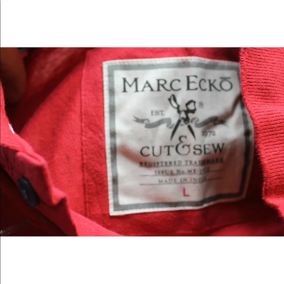 Marc Ecko Red Men Short Sleeve Shirt Plastic Words  Print Sz Large Cotton - Picture 3 of 9